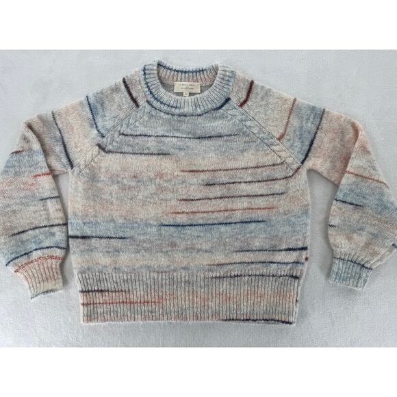 Sezane Zenia Sweater Ivory Wool Alpaca Blue Tan Stripe Pullover Knit XS S - Picture 6 of 9